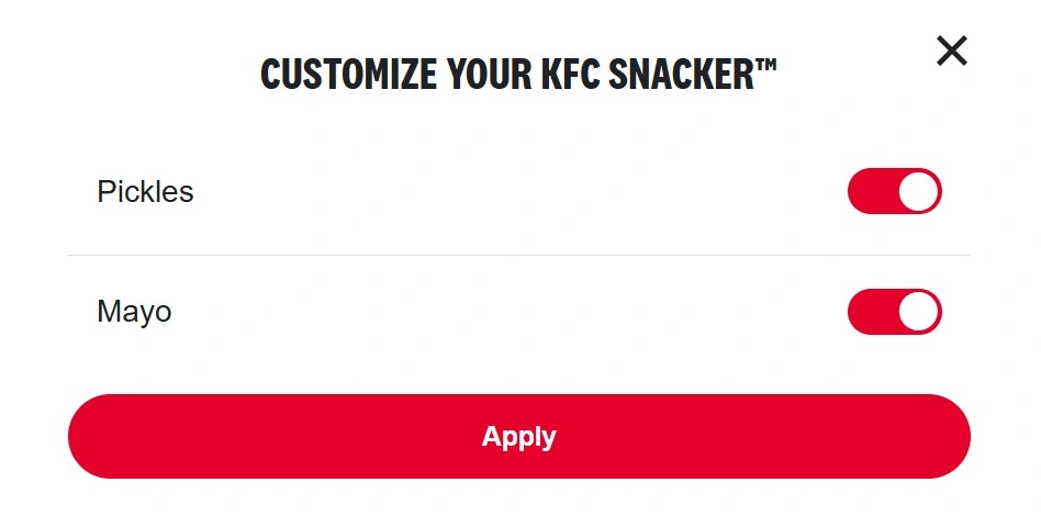 Customize KFC Snacker™