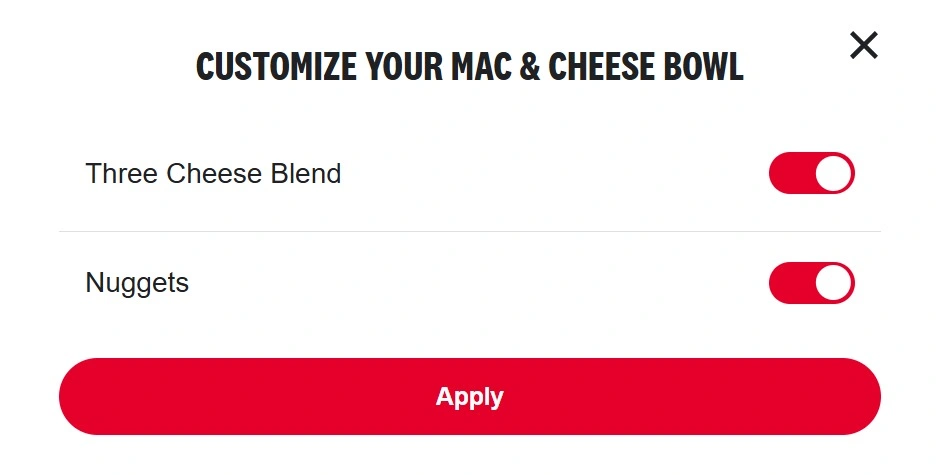 Customize KFC mac and cheese